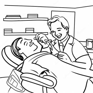 Stastny Zubar Vysetrujici Pacienta Omalovanka 29039 6329