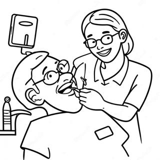 Stastny Zubar Vysetrujici Pacienta Omalovanka 29039 6331