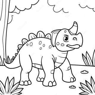 Realisticky Triceratops V Lese Omalovanka 32286 7042