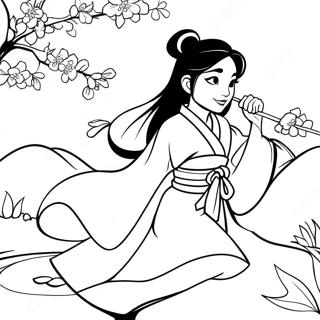 Mulan S Kvety Tresne Omalovanka 37265 8149