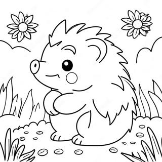 Omalovanka Roztomily Jezek V Kvetinove Zahrade 41176-8995