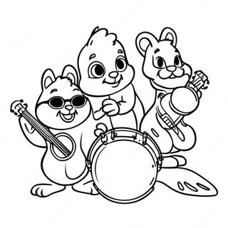 Alvin A Chipmunkove Hrajici Na Nastroje Omalovanka 44533-9742