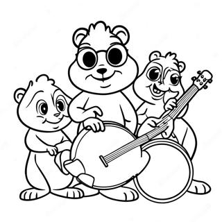 Alvin A Chipmunkove Hrajici Na Nastroje Omalovanka 44533-9743