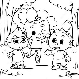 Postavy Rugrats Hrajici Si V Parku Omalovanka 45490-9956