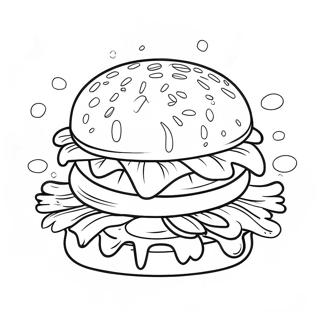 Omalovanka Stavnateho Hamburgeru Na Grilu 46807-10242