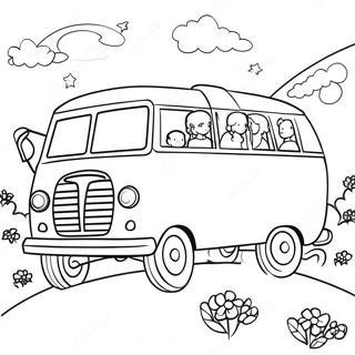 Omalovánka Výlet S Kouzelným Autobusem Omalovánky