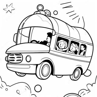 Omalovánka Průzkum Vesmíru S Kouzelným Autobusem Omalovánky