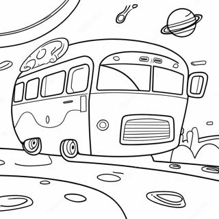 Omalovánka Průzkum Vesmíru S Kouzelným Autobusem Omalovánky