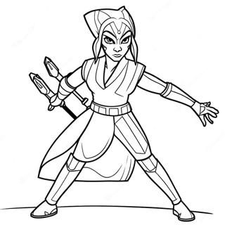 Ahsoka Tano V Bojove Pozici Omalovanka 51538-11274