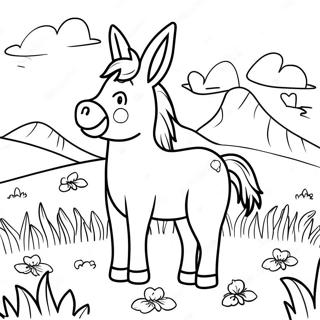 Omalovanka Stastneho Osla Na Louce 56182-12296