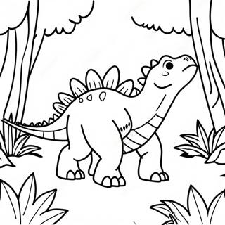 Omalovanka Stegosauruse V Lese V Jurskem Parku 59588-13063