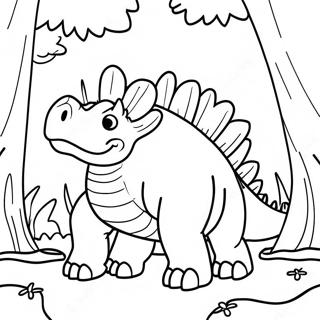 Omalovanka Stegosauruse V Lese V Jurskem Parku 59588-13064