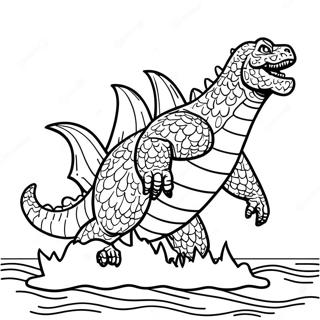 Omalovanka Godzilly Plavajici V Oceanu 5995-2095