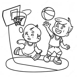 Omalovanka Veselych Deti Hrajicich Basketbal 6175 571