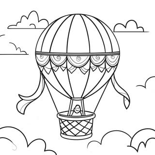 Vintage Horkovzdusny Balon Plujici Nad Horami Omalovanka 61784-13593