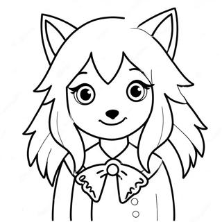 Roztomila Omalovanka Divky S Vlkem V Anime Stylu 67614-14790