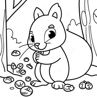 Omalovanka Stastna Veverka Sbirajici Zaludy 6926 403