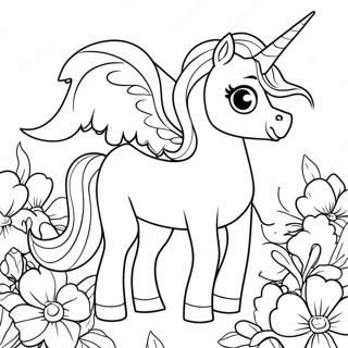 Elegantni Jednorozec Mezi Kvetinami Omalovanka 73114 16722