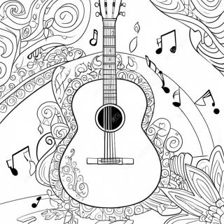 Omalovanka Barevne Kytary S Hudebnimi Notami 74986-18182