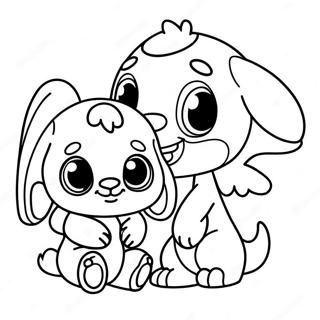 Cute Stitch And Angel Omalovánky