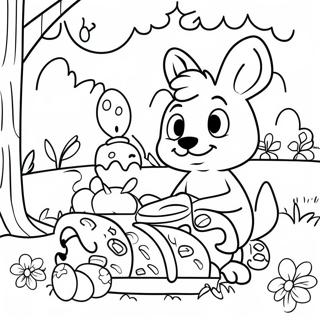 Omalovanka Bluey A Pratele Na Velikonocnim Pikniku 77141-19842