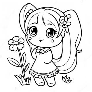 Omalovanka Chibi Miku S Kvetinami 77708 20282