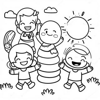 Stastne Deti Z Materske Skoly Hrajici Si Omalovanka 80850-22705