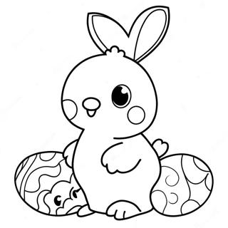 Barevný Peep S Velikonočními Vejci Omalovánka Omalovánky