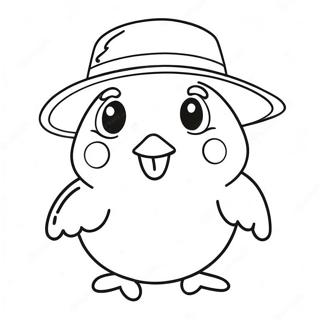 Vtipný Peep V Klobouku Omalovánka Omalovánky