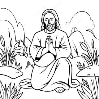 Jezis Modlici Se V Zahrade Omalovanka 8380-2003