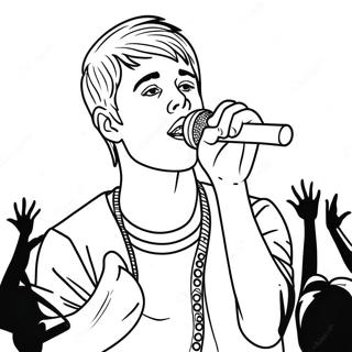 Omalovanka Justina Biebera Zpivajiciho Na Podiu 83985-25179