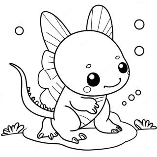 Omalovanka Roztomileho Axolotla Hrajiciho Si S Micem 8570-1223