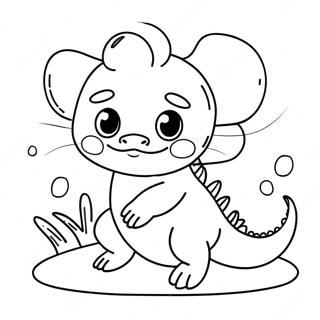 Omalovanka Roztomileho Axolotla Hrajiciho Si S Micem 8570-1224