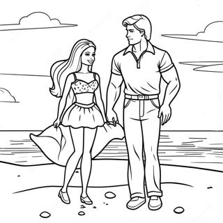 Barbie A Ken Na Plazi Omalovanka 87983-28557