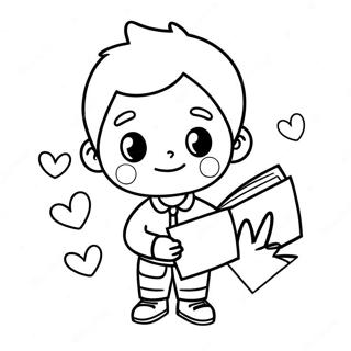 Omalovanka Vtipneho Chlapce Posilajiciho Dopis Lasky 88805 29187