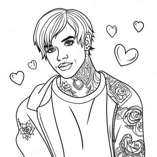 Omalovanka Lil Peep S Tetovanim Srdce 94409-33679