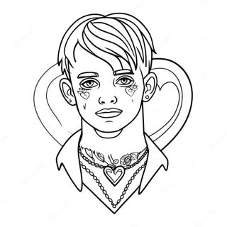 Omalovanka Lil Peep S Tetovanim Srdce 94409 33820