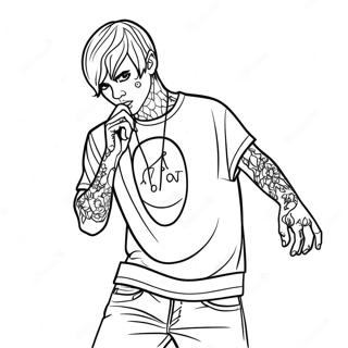 Omalovanka Lil Peep Vystupujici Na Podiu 94411-33826