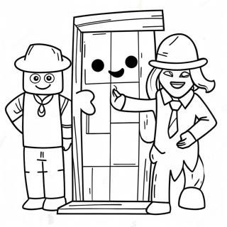 Omalovanka Barevnych Postav Z Roblox Doors Rush 97160 36150