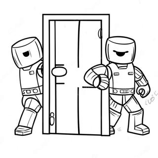 Omalovanka Barevnych Postav Z Roblox Doors Rush 97160 36151