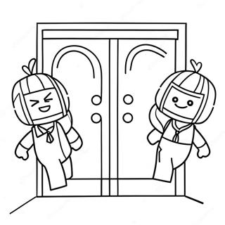 Omalovanka Barevnych Postav Z Roblox Doors Rush 97160 36152
