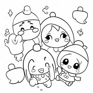 Roztomile Anime Postavy S Vanocnimi Cepicemi Omalovanka 97828-36799