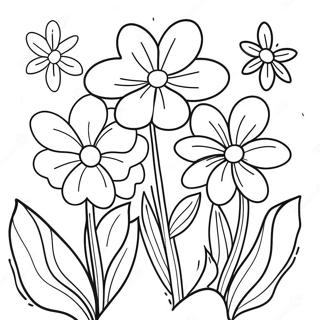 Krasne Jarni Kvetiny V Plnem Kvetu Omalovanka 98294-37169