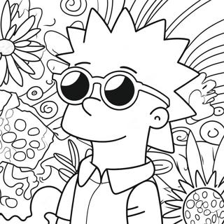 Omalovanka Psychedelickeho Barta Simpsona Se Slunecnimi Brylemi 98470-37297