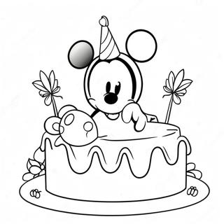 Omalovanka Mickey Mouse S Narozeninovym Dortem 98778-37538