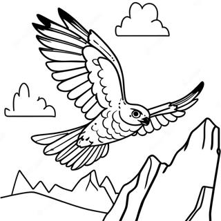 Omalovanka Sokola Stehovaveho Vznasejiciho Se Nad Horami 99243-37910