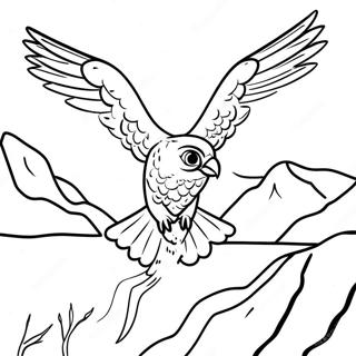 Omalovanka Sokola Stehovaveho Vznasejiciho Se Nad Horami 99243-37911