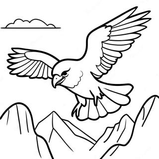 Omalovanka Sokola Stehovaveho Vznasejiciho Se Nad Horami 99243-37912